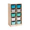 10 Cubby Mobile Tray Cabinet with 10 Scoop Front Storage Bins